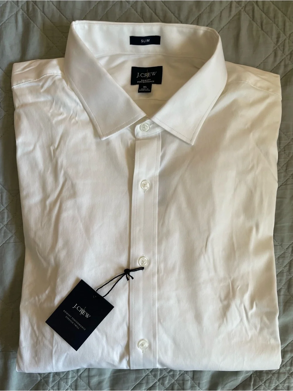 J. CREW Slim Bowery performance stretch dress shirt spread collar XL $98 CA351